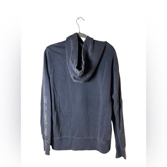 American Eagle Men’s Hoodie Sweatshirt Blue Graphic Logo Pullover Size M - Picture 3 of 11